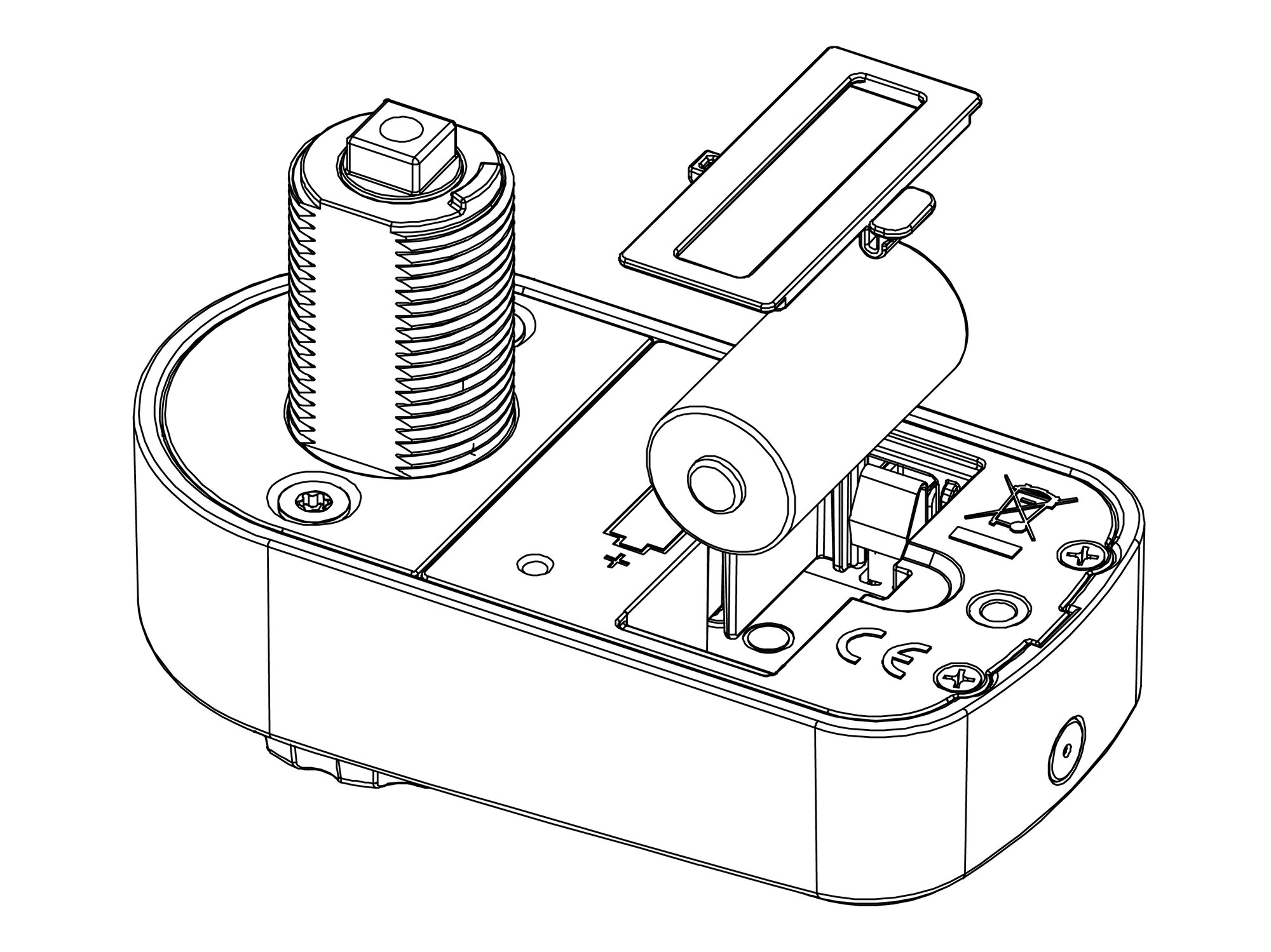 Diagram of battery insertion in Flexlock Visible lock